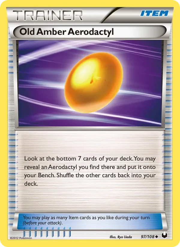 Old Amber Aerodactyl 97/108 Dark Explorers Pokémon card