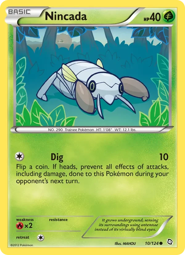 Nincada 10/124 Dragons Exalted Pokémon card