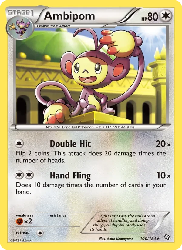 Ambipom 100/124 Dragons Exalted Pokémon card