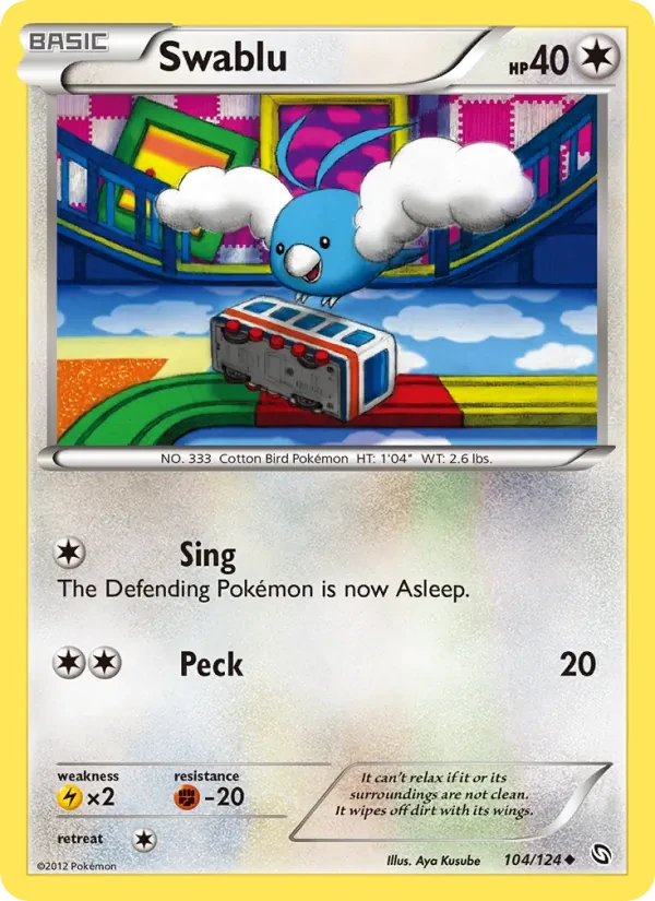 Swablu 104/124 Dragons Exalted Pokémon card