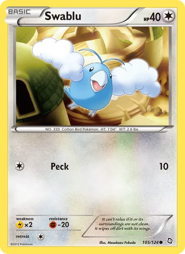 Swablu 105/124 Dragons Exalted Pokémon card