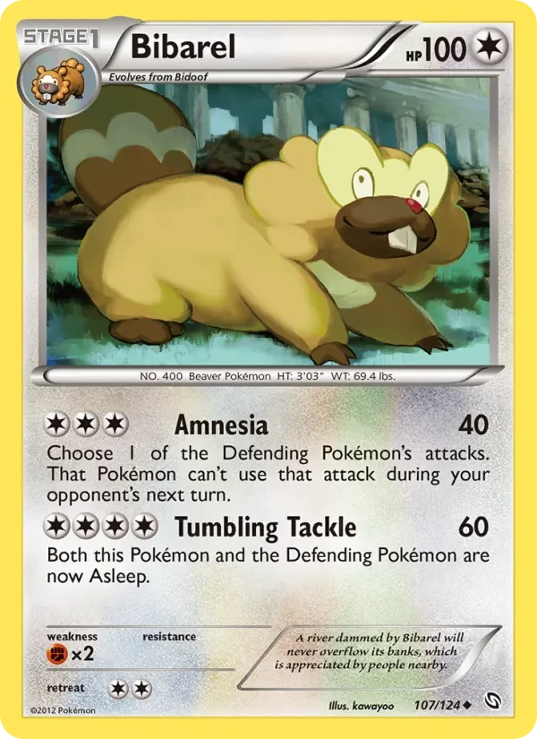 Bibarel 107/124 Dragons Exalted Pokémon card
