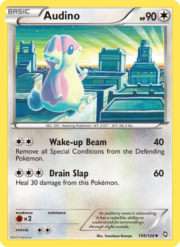 Audino 108/124 Dragons Exalted Pokémon card