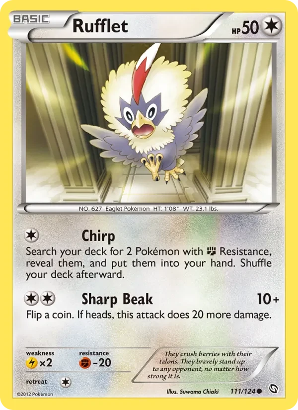 Rufflet 111/124 Dragons Exalted Pokémon card