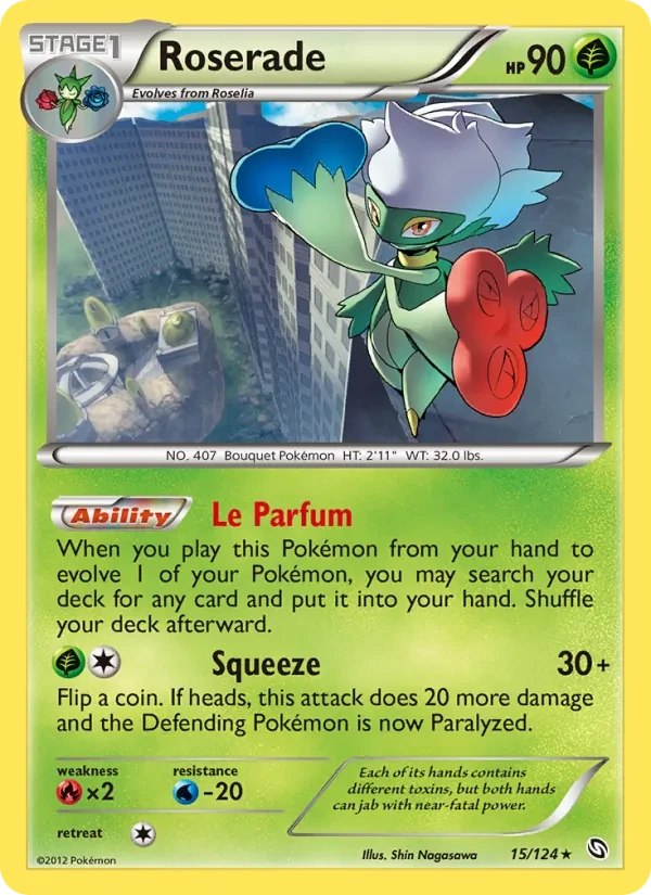 Carta Pokémon Roserade 15/124 Dragons Exalted