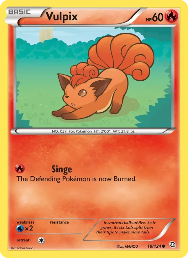 Vulpix 18/124 Dragons Exalted Pokémon card