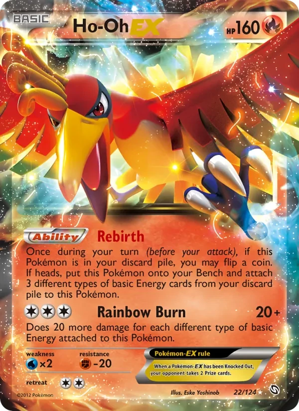 Ho-Oh-EX 22/124 Dragons Exalted Pokémon card