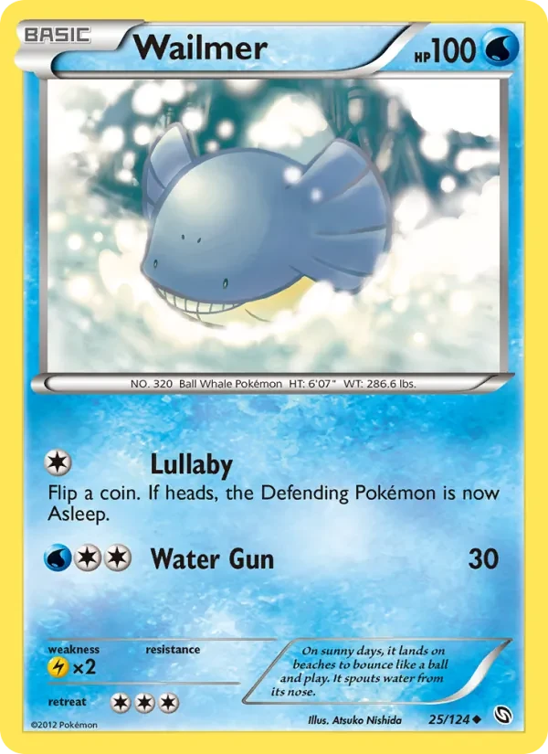Wailmer 25/124 Dragons Exalted Pokémon card
