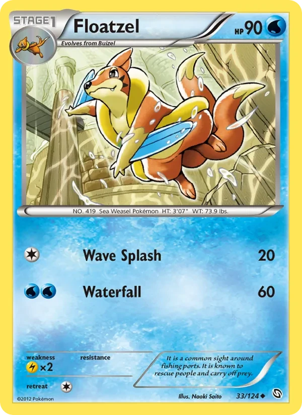 Floatzel 33/124 Dragons Exalted Pokémon kaart