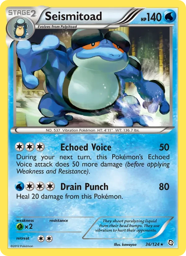 Seismitoad 36/124 Dragons Exalted Pokémon Karte