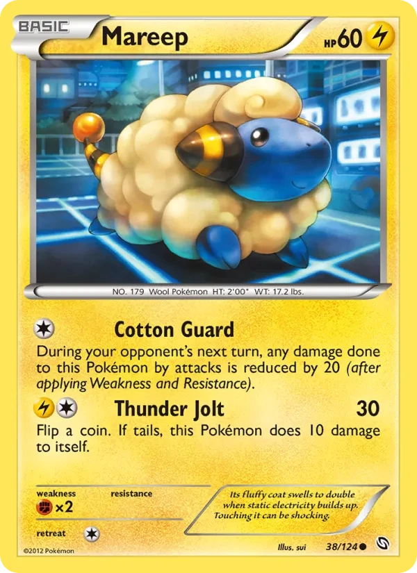 Mareep 38/124 Dragons Exalted Pokémon card