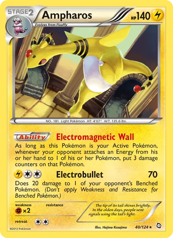 Ampharos 40/124 Dragons Exalted Pokémon card