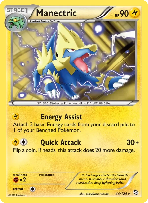 Manectric 44/124 Dragons Exalted Pokémon card