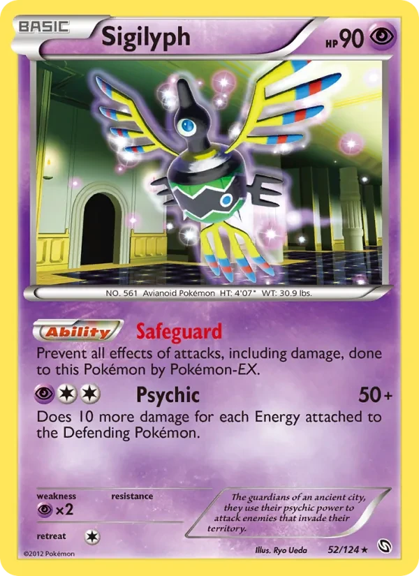 Sigilyph 52/124 Dragons Exalted Pokémon Karte