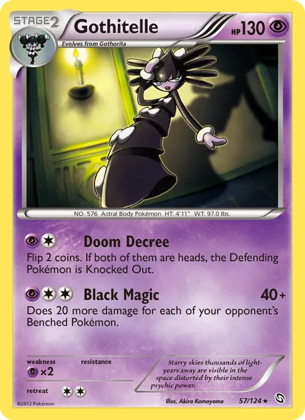 Gothitelle 57/124 Dragons Exalted Pokémon card