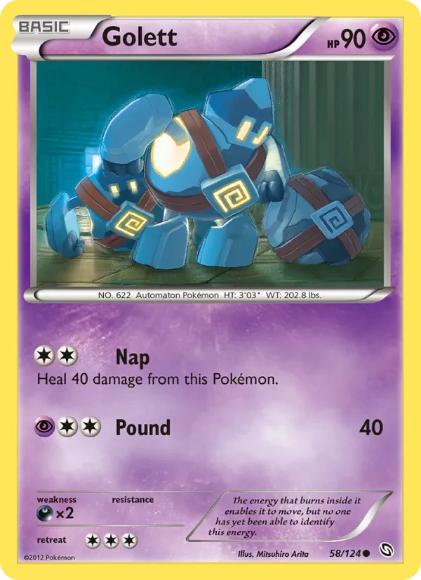 Golett 58/124 Dragons Exalted Pokémon card