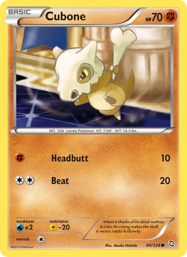 Cubone 60/124 Dragons Exalted Pokémon card