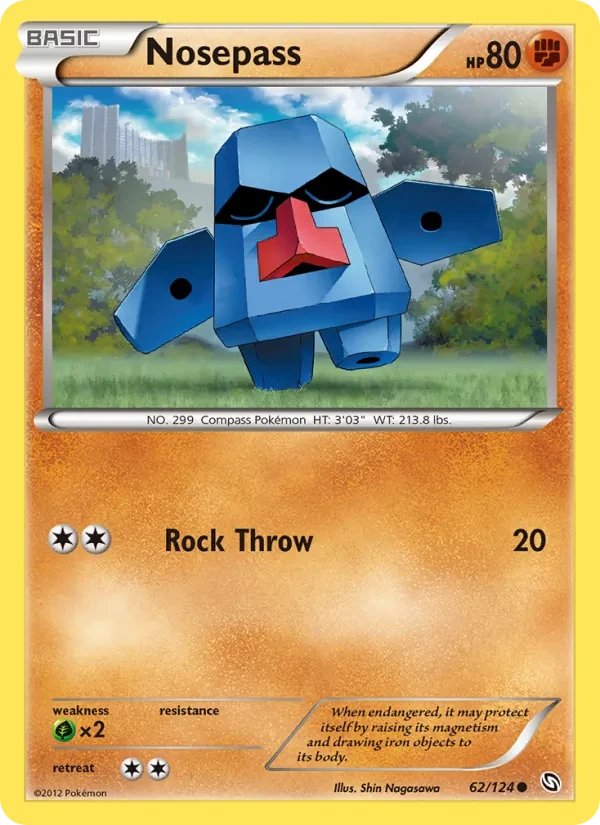 Nosepass 62/124 Dragons Exalted Pokémon card