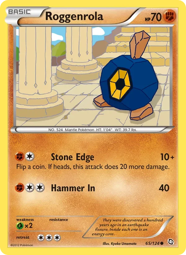 Roggenrola 65/124 Dragons Exalted Pokémon card
