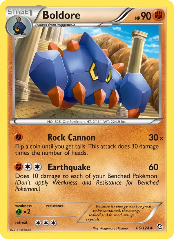 Boldore 66/124 Dragons Exalted Pokémon card