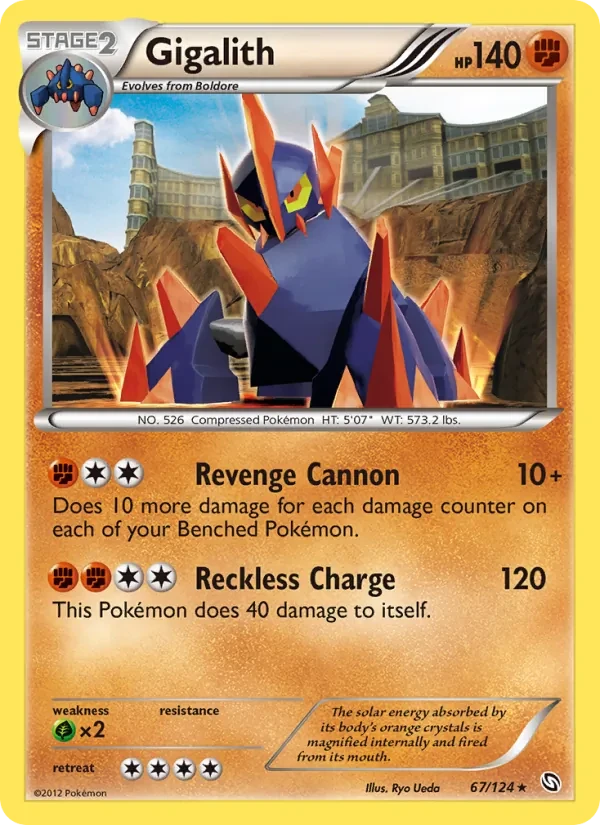 Gigalith 67/124 Dragons Exalted Pokémon card