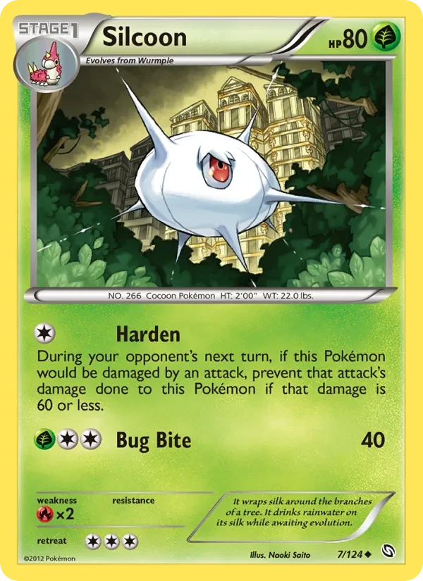 Carta Pokémon Silcoon 7/124 Dragons Exalted