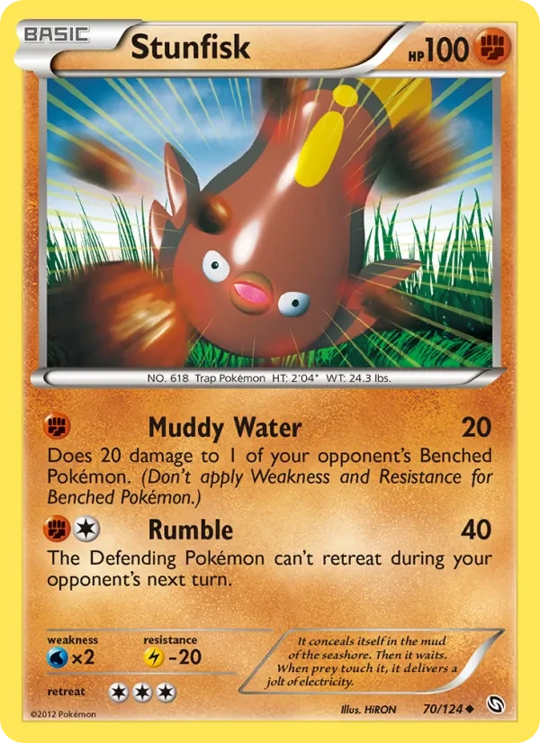 Stunfisk 70/124 Dragons Exalted Pokémon card