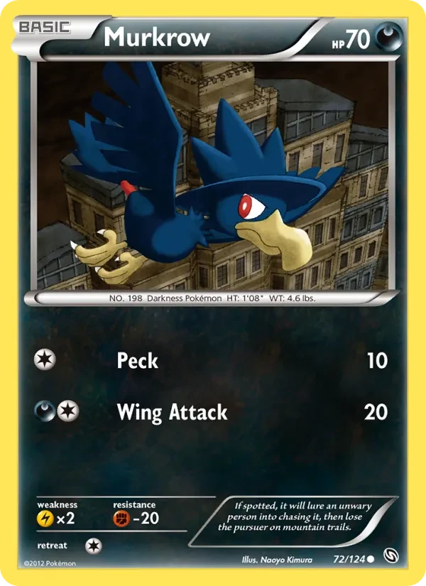 Murkrow 72/124 Dragons Exalted Pokémon card