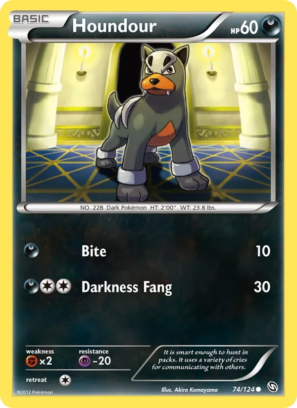 Houndour 74/124 Dragons Exalted Pokémon card
