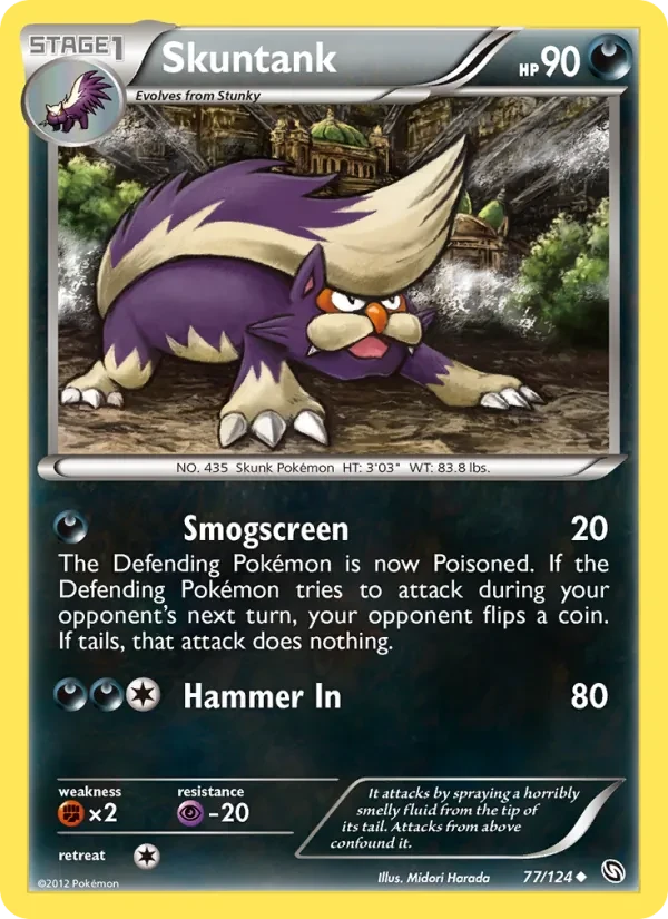 Skuntank 77/124 Dragons Exalted Pokémon card