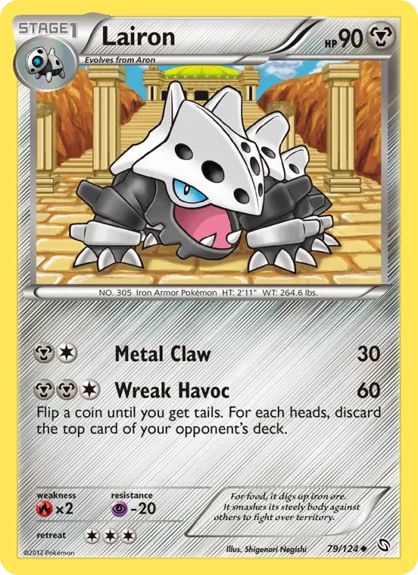 Lairon 79/124 Dragons Exalted Pokémon card
