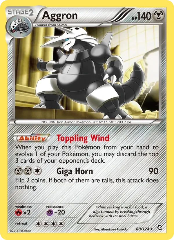 Aggron 80/124 Dragons Exalted Pokémon card