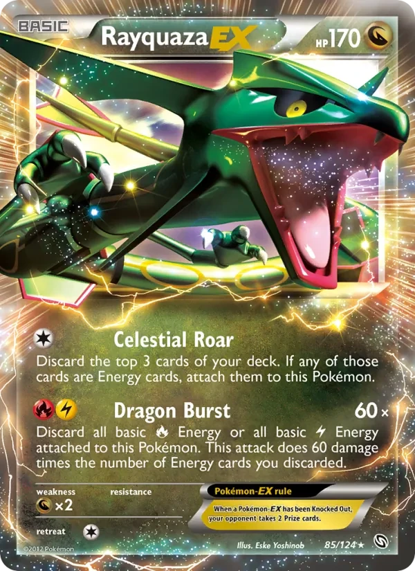 Rayquaza-EX 85/124 Dragons Exalted Pokémon card