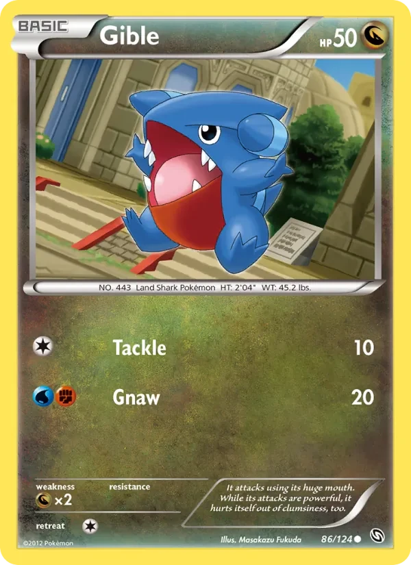 Gible 86/124 Dragons Exalted Pokémon card