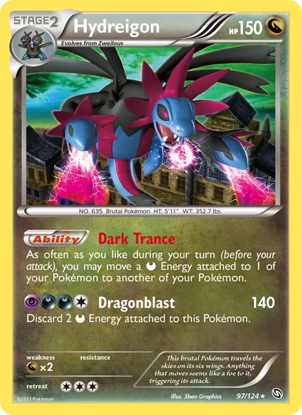 Hydreigon 97/124 Dragons Exalted Pokémon card