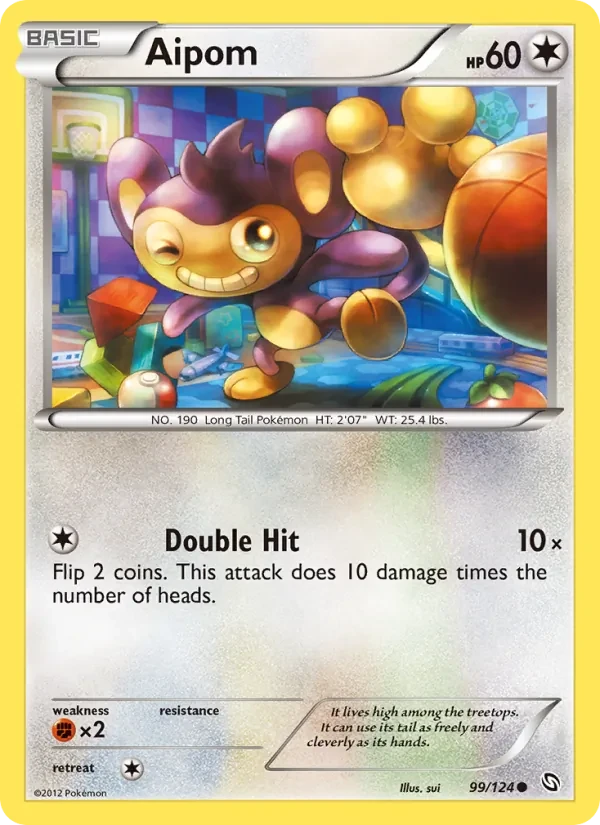 Aipom 99/124 Dragons Exalted Pokémon card