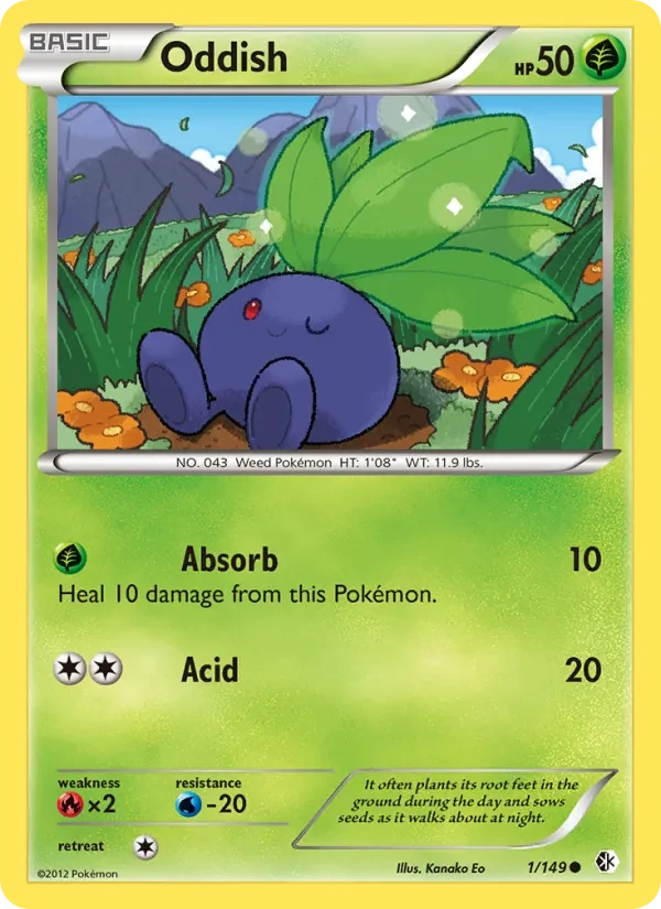 Oddish 1/149 Boundaries Crossed Pokémon Karte