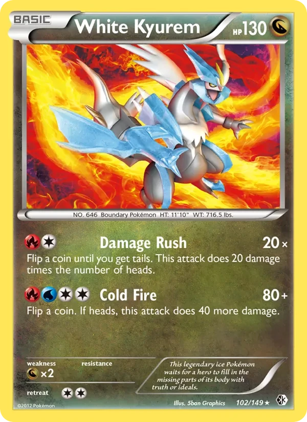 White Kyurem 102/149 Boundaries Crossed Pokémon card