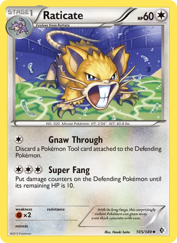 Raticate 105/149 Boundaries Crossed Pokémon card