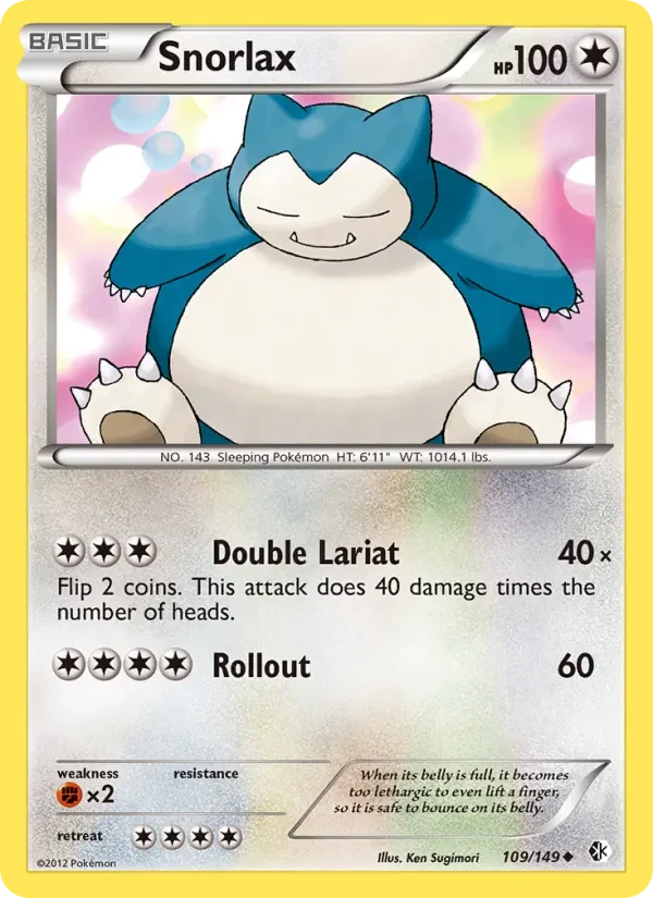 Snorlax 109/149 Boundaries Crossed Pokémon card