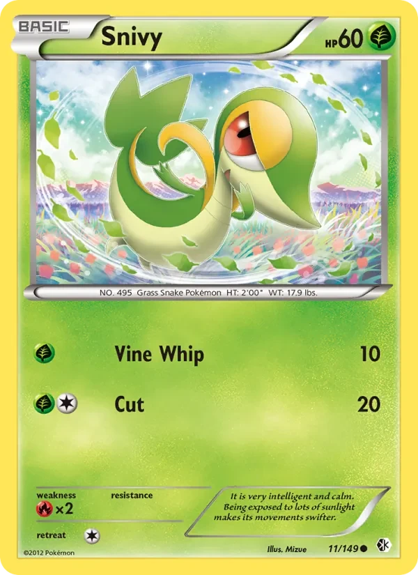 Snivy 11/149 Boundaries Crossed Pokémon card