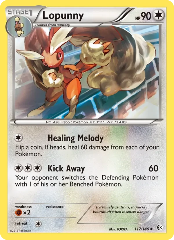 Lopunny 117/149 Boundaries Crossed Pokémon card