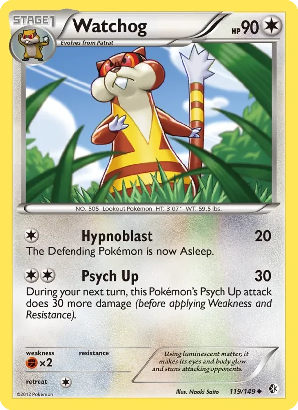 Watchog 119/149 Boundaries Crossed Pokémon card