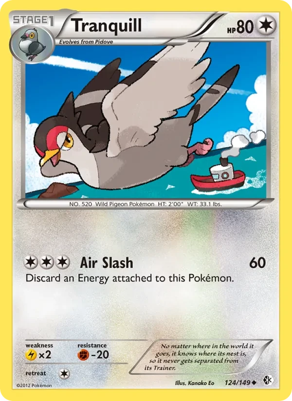 Tranquill 124/149 Boundaries Crossed Pokémon Karte