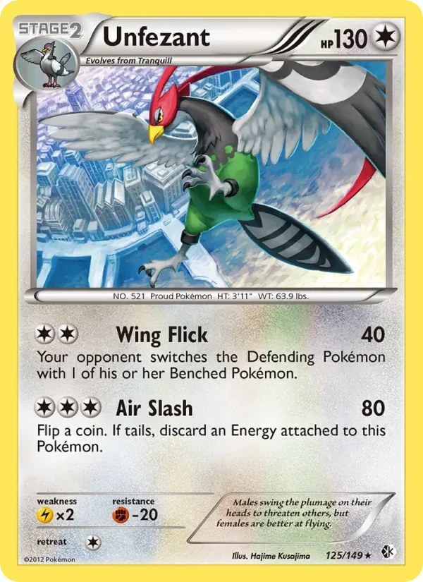 Unfezant 125/149 Boundaries Crossed Pokémon Karte