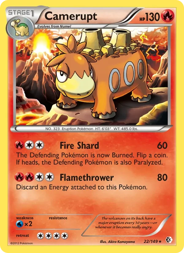 Camerupt 22/149 Boundaries Crossed Pokémon card