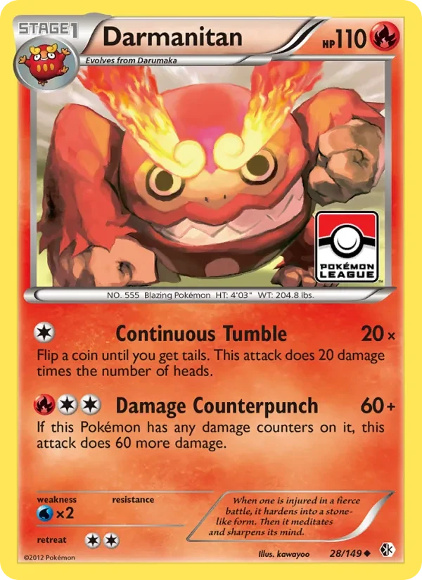 Darmanitan 28/149 Boundaries Crossed Pokémon card