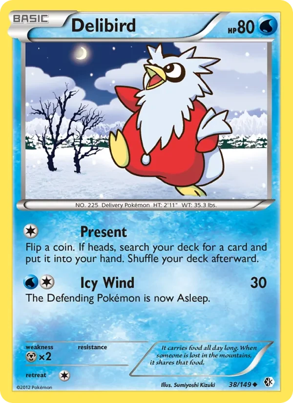 Delibird 38/149 Boundaries Crossed Pokémon card