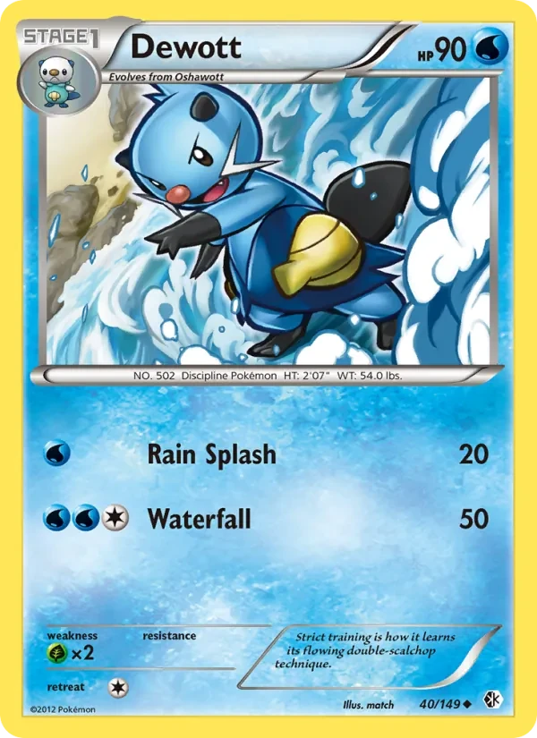 Dewott 40/149 Boundaries Crossed Pokémon Karte