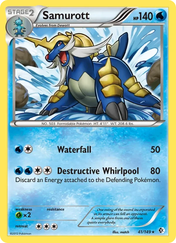 Samurott 41/149 Boundaries Crossed Pokémon card